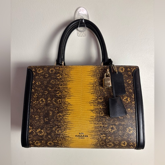 Coach Exclusive Lizard Embossed Zoe Carryall Bag - EUC - Picture 1 of 14